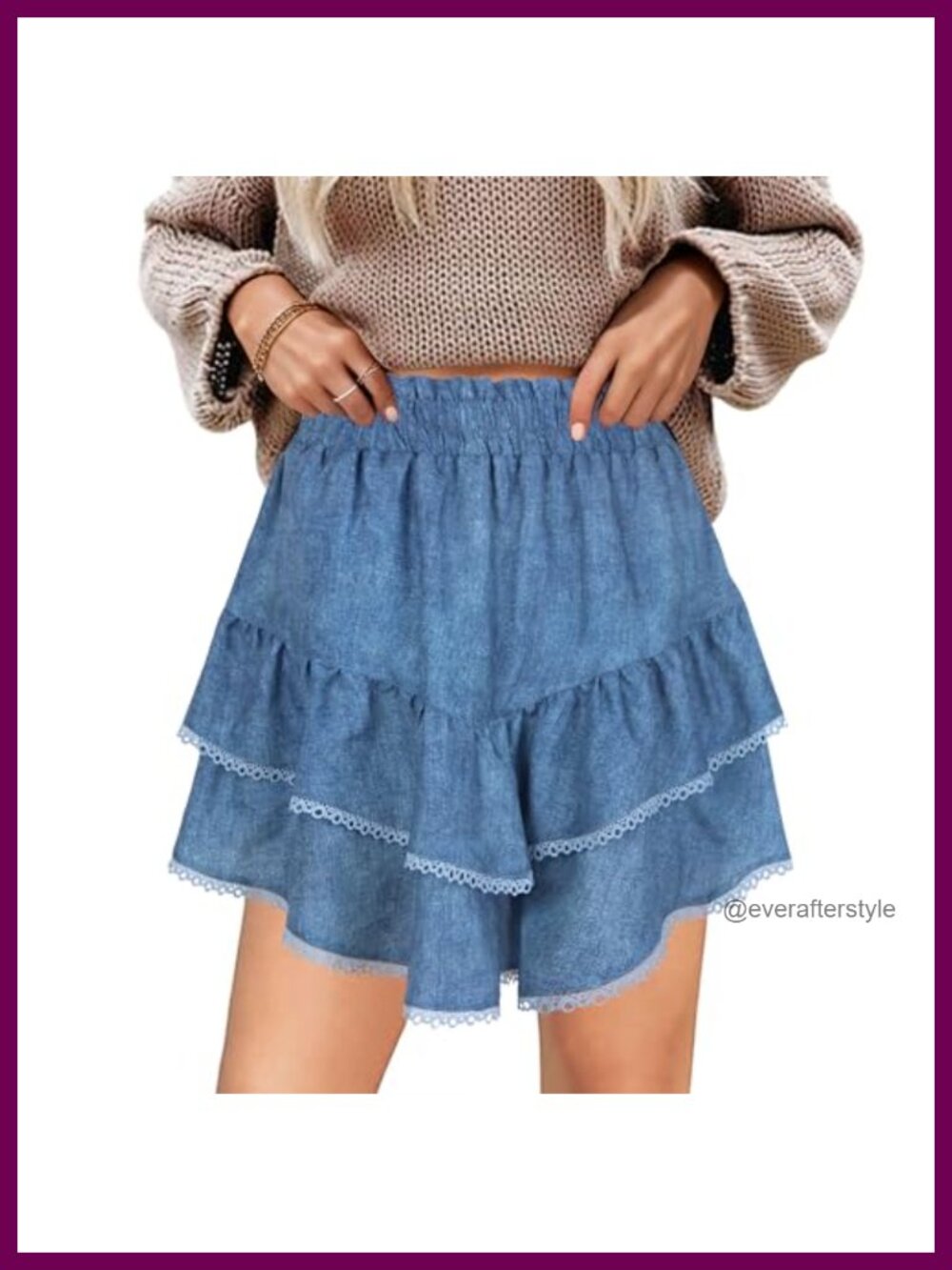 GOOBGS High Waisted Flowy Lace Mini Skort Cotton Blend A-Line Tennis